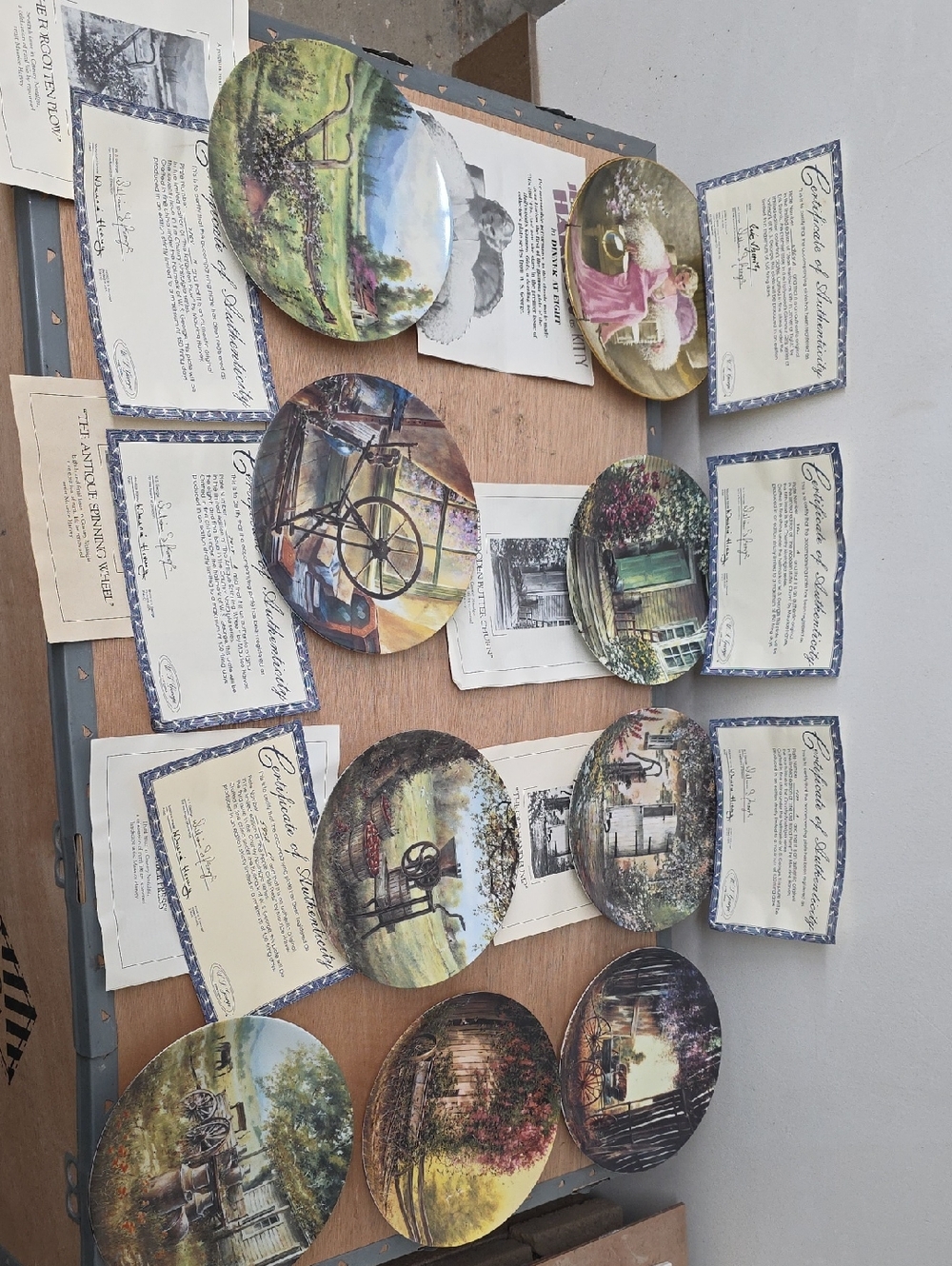 Complete Set of 9 Maurice Harvey "Country Nostalgia"Collector Plates – WS George